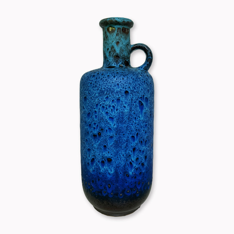 Vintage Blue Lava Glaze Ceramic Vase