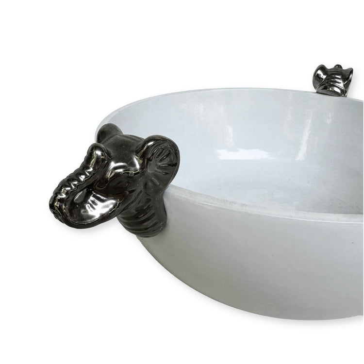 Sculptural Ceramic Bowl with Decorative Handles