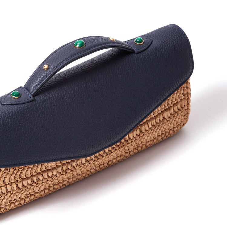 Gem-Set Raffia Envelope - Riviera Flair