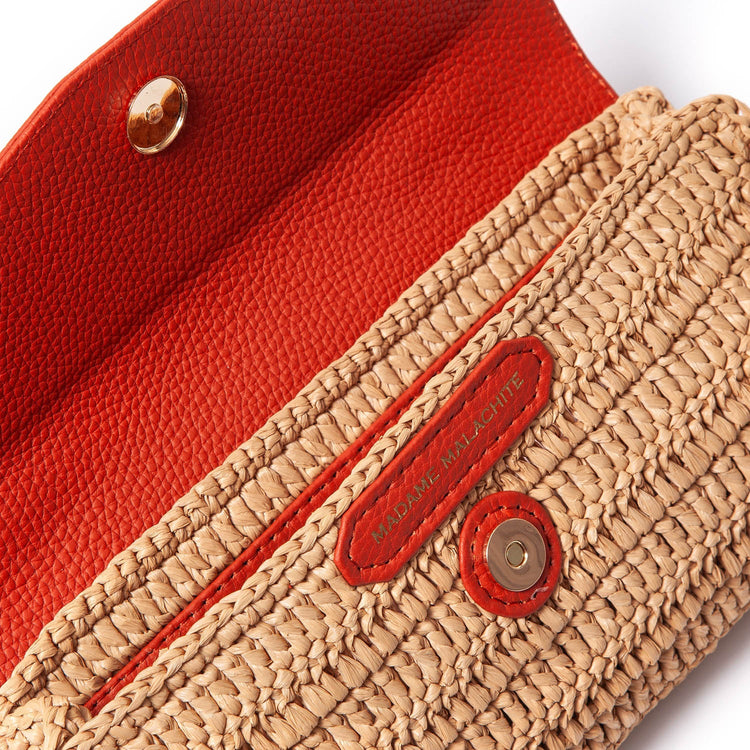 Gem-Set Raffia Envelope - Riviera Flair