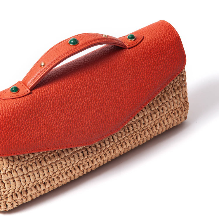Gem-Set Raffia Envelope - Riviera Flair