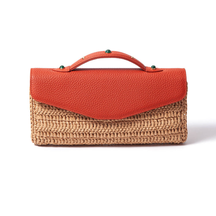 Gem-Set Raffia Envelope - Riviera Flair