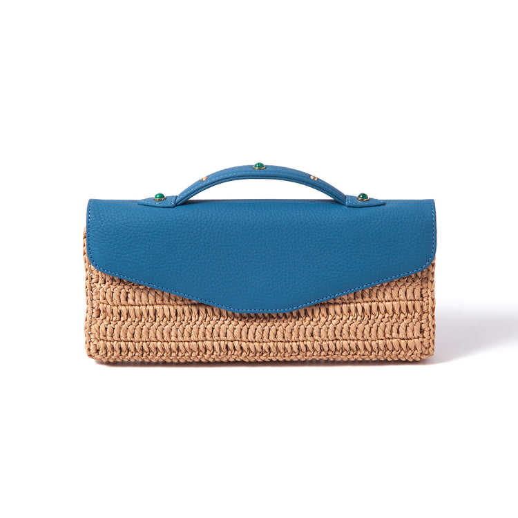 Gem-Set Raffia Envelope - Riviera Flair