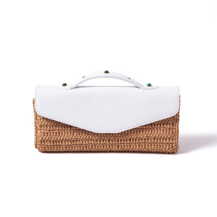 Gem-Set Raffia Envelope - Riviera Flair