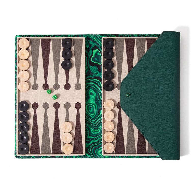 Envelope Travel Backgammon by Madame Malachite