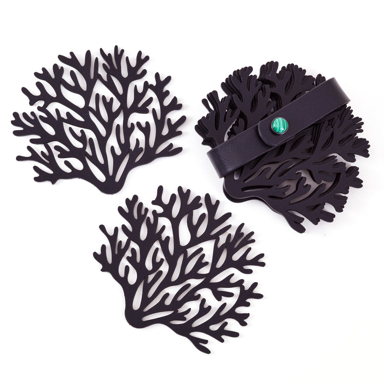 Curiosity Coasters – Coral | Set of 6 by Madame Malachite
