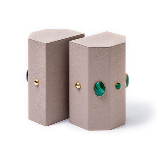 "Theo" Bibliothèque Bookends Jeweled by Madame Malachite