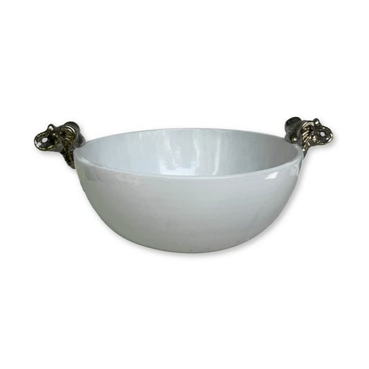 Sculptural Ceramic Bowl with Decorative Handles