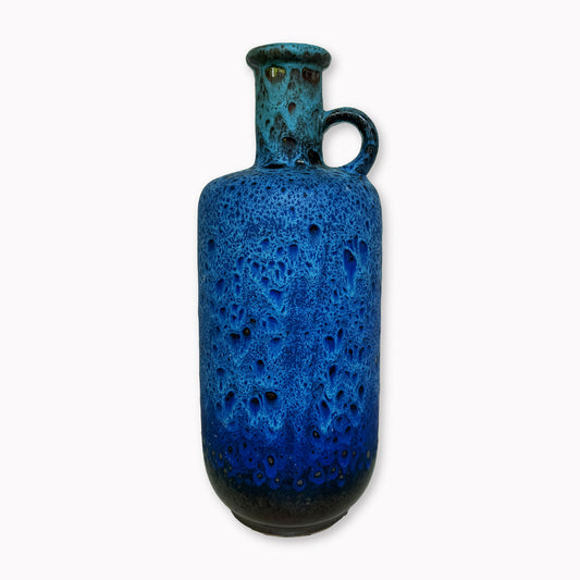 Vintage Blue Lava Glaze Ceramic Vase