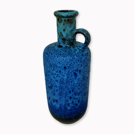 Vintage Blue Lava Glaze Ceramic Vase