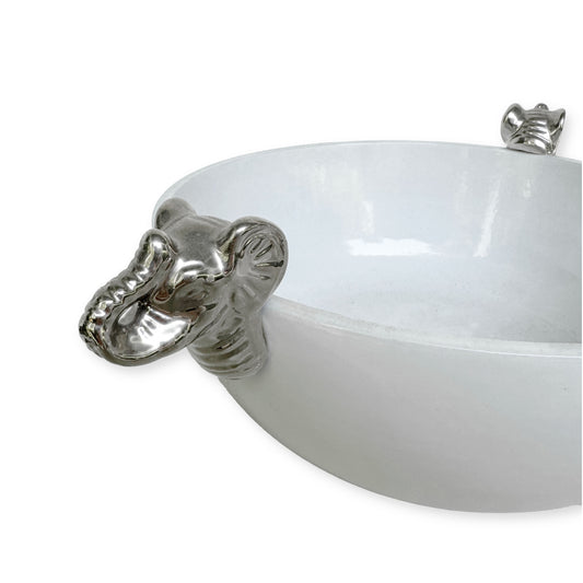 Sculptural Ceramic Bowl with Decorative Handles