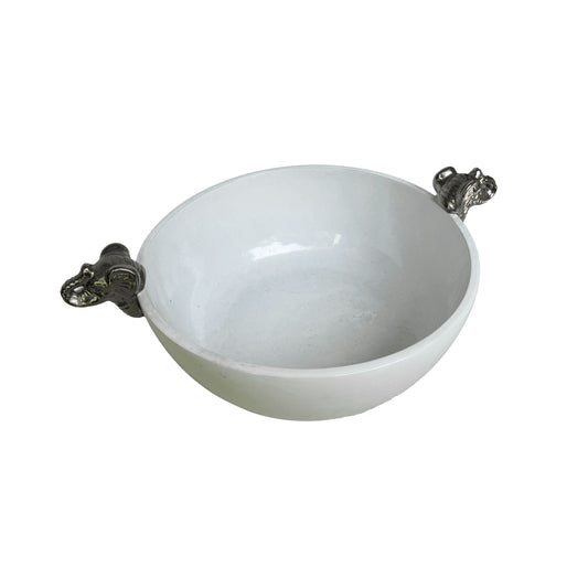 Sculptural Ceramic Bowl with Decorative Handles