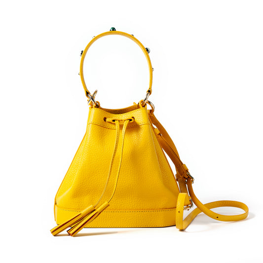 Gem-Set Bucket Bag Yellow - Riviera Flair