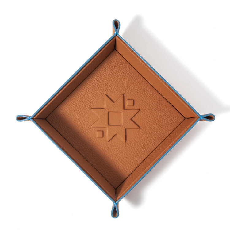 "Sunny" Embossed Leather Catchall Tray  by Madame Malachite - Riviera Flair