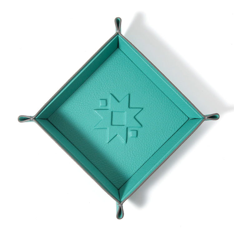 "Sunny" Embossed Leather Catchall Tray  by Madame Malachite - Riviera Flair