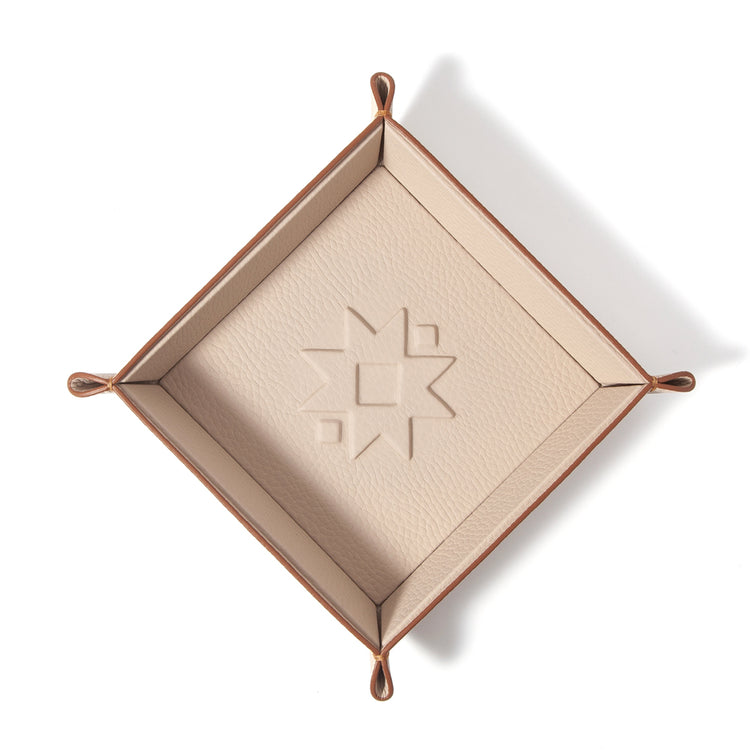 "Sunny" Embossed Leather Catchall Tray  by Madame Malachite - Riviera Flair