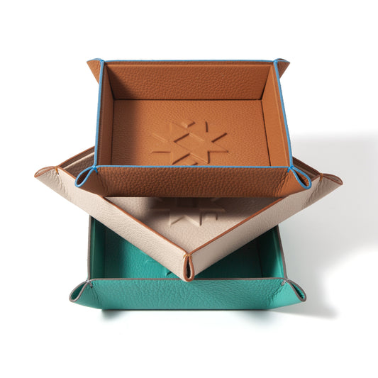 "Sunny" Embossed Leather Catchall Tray  by Madame Malachite - Riviera Flair
