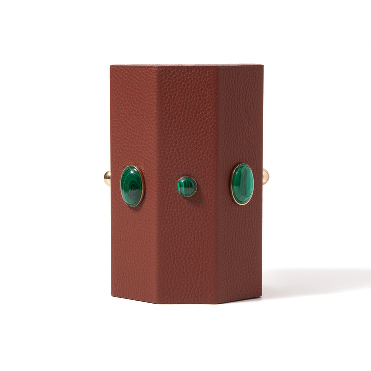 "Theo" Bibliothèque Bookends Jeweled by Madame Malachite