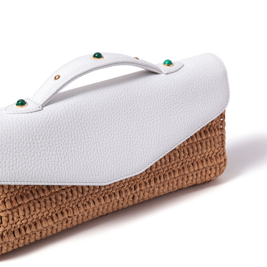 Gem-Set Raffia Envelope - Riviera Flair