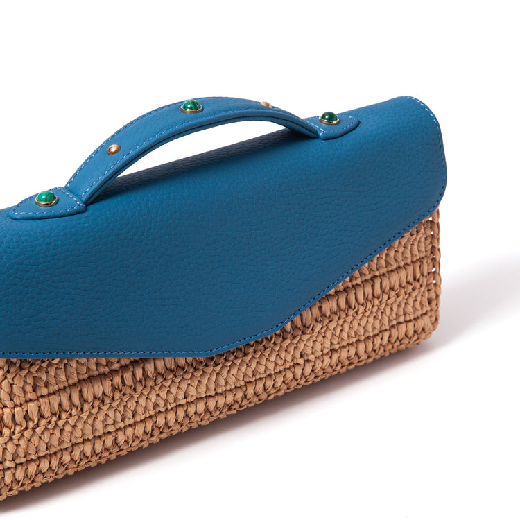 Gem-Set Raffia Envelope - Riviera Flair